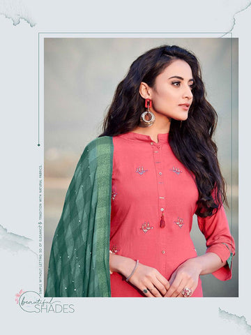 Ladies Flavour Presents Gulmurg Rayon Embroidery Work Fancy Designer Kurtis