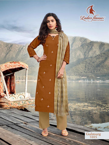Ladies Flavour Presents Gulmurg Rayon Embroidery Work Fancy Designer Kurtis