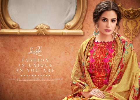 Levisha Falak Pure Satin Cotton Digital Print Aari Work Salwar Suit