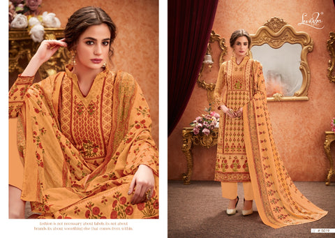Levisha Falak Pure Satin Cotton Digital Print Aari Work Salwar Suit