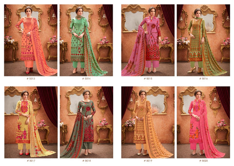 Levisha Falak Pure Satin Cotton Digital Print Aari Work Salwar Suit