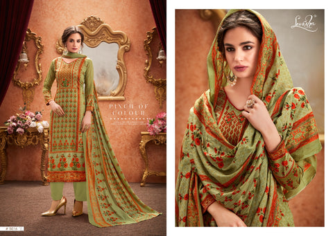 Levisha Falak Pure Satin Cotton Digital Print Aari Work Salwar Suit
