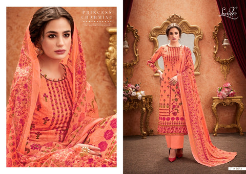 Levisha Falak Pure Satin Cotton Digital Print Aari Work Salwar Suit
