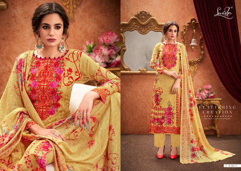 Levisha Falak Pure Satin Cotton Digital Print Aari Work Salwar Suit