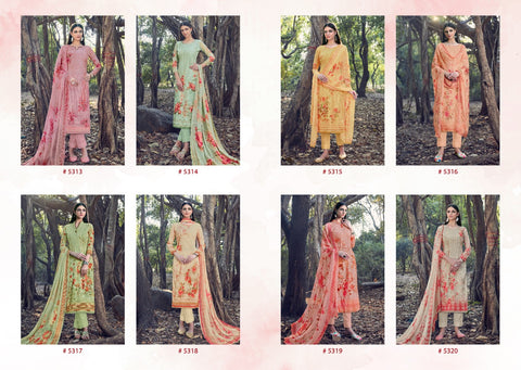 Levisha Launched Qiyara Georgette Work Printed Casual Wear Salwar Suits Collection