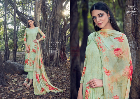Levisha Launched Qiyara Georgette Work Printed Casual Wear Salwar Suits Collection