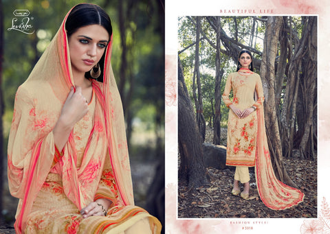 Levisha Launched Qiyara Georgette Work Printed Casual Wear Salwar Suits Collection