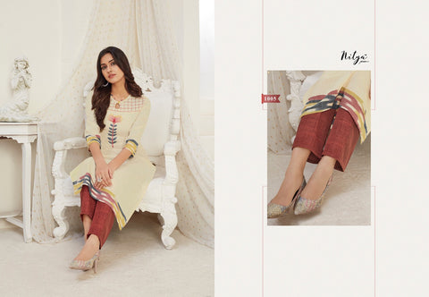 Lt Fabrics Nitya Launched Kavya Cotton Casual Wear Kurtis With Pants