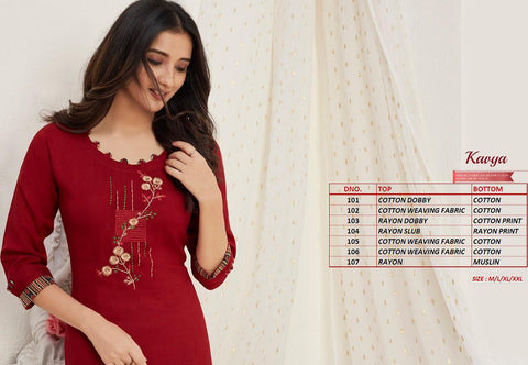 Lt Fabrics Nitya Launched Kavya Cotton Casual Wear Kurtis With Pants