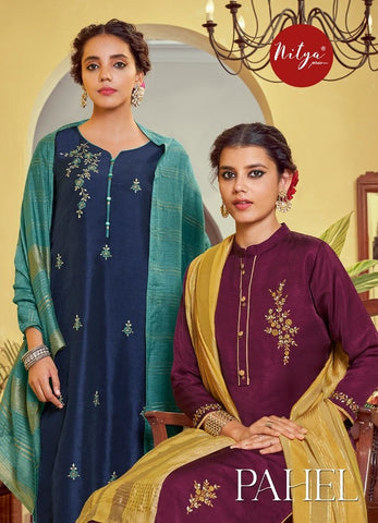 Lt Nitya Presents Pahel Silk Fancy Designer Kurtis Collection With Plazzo