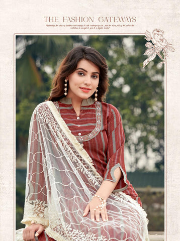 Ladies Flavour Presents Lucknowi Rayon Embroidery Work Stylish Designer Kurtis Collection