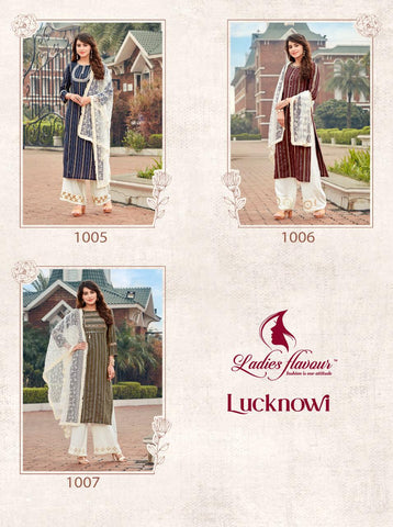 Ladies Flavour Presents Lucknowi Rayon Embroidery Work Stylish Designer Kurtis Collection