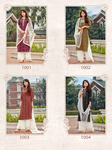 Ladies Flavour Presents Lucknowi Rayon Embroidery Work Stylish Designer Kurtis Collection