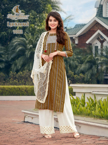Ladies Flavour Presents Lucknowi Rayon Embroidery Work Stylish Designer Kurtis Collection