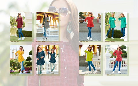 Kessi Fabric By Lymi Presents Lemon Cotton Fancy Designer Kurtis Collection