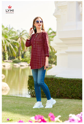 Kessi Fabric By Lymi Presents Lemon Cotton Fancy Designer Kurtis Collection