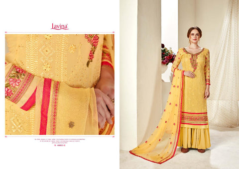 LAVINA Presenting LAVINA VOL 44 Georgette Embroidery Heavy Look Suit