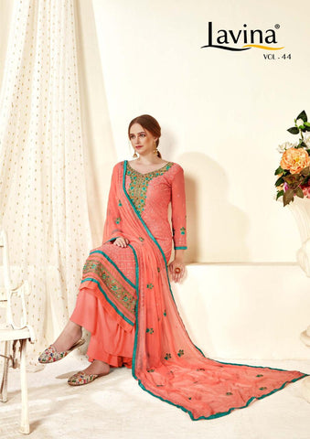 LAVINA Presenting LAVINA VOL 44 Georgette Embroidery Heavy Look Suit