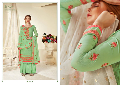 LAVINA Presenting LAVINA VOL 44 Georgette Embroidery Heavy Look Suit