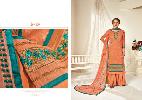 LAVINA Presenting LAVINA VOL 44 Georgette Embroidery Heavy Look Suit