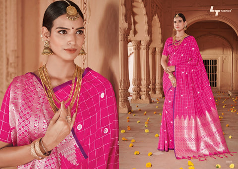SAREE ONLINE SHOPPING AT BEST RATELT FASHION LAUNCH BRAHMI SOFT SILK CHECKS PATTERN