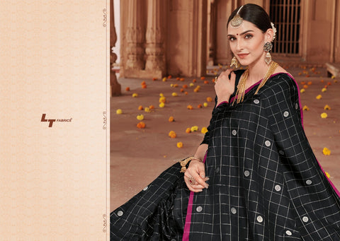SAREE ONLINE SHOPPING AT BEST RATELT FASHION LAUNCH BRAHMI SOFT SILK CHECKS PATTERN