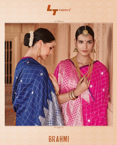 SAREE ONLINE SHOPPING AT BEST RATELT FASHION LAUNCH BRAHMI SOFT SILK CHECKS PATTERN