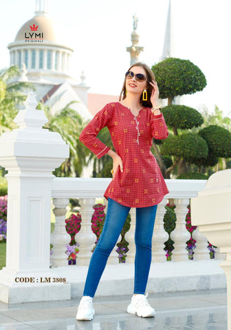 LYMI Lemon Cotton Weaving Casual Wear Short Tops