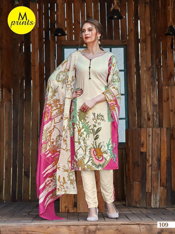 M PRINTS BRINGS PRINTED DAILYWEAR COTTON DRESS MATERIAL COLLECTION