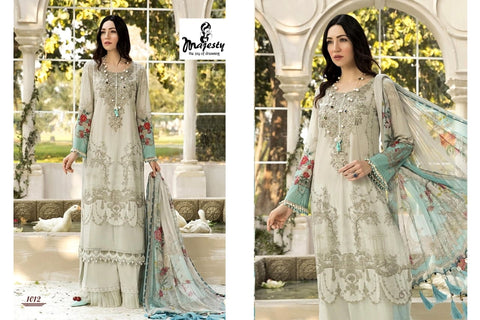 Majesty Maria B M Print 2020 Jam Silk Cotton Embroidery Work Salwar Kameez