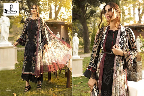 Majesty Maria B M Print 2020 Jam Silk Cotton Embroidery Work Salwar Kameez