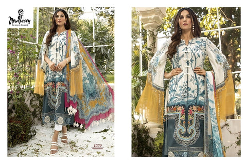 Majesty Maria B M Print 2020 Jam Silk Cotton Embroidery Work Salwar Kameez
