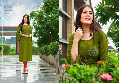Majisha Nx Albeli Rayon Stylish Desinger Kurtis Collections