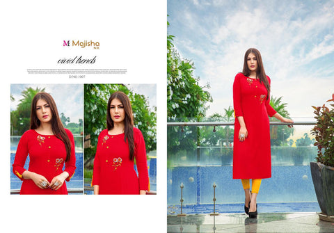 Majisha Nx Albeli Rayon Stylish Desinger Kurtis Collections