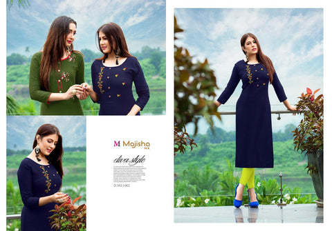 Majisha Nx Albeli Rayon Stylish Desinger Kurtis Collections