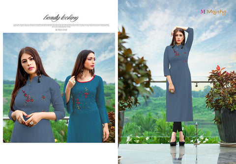 Majisha Nx Albeli Rayon Stylish Desinger Kurtis Collections