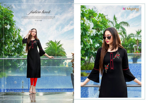 Majisha Nx Albeli Rayon Stylish Desinger Kurtis Collections