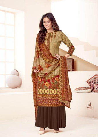 Mallika Presents New Collection Heavy Indo Printed Fancy Designer Salwar Suits