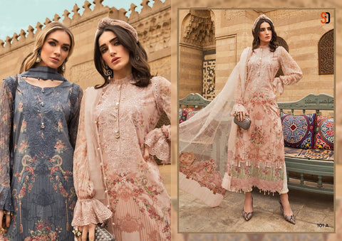 Shraddha Designer Mariya B Heavy Embroidered Pakistani Cotton Suits