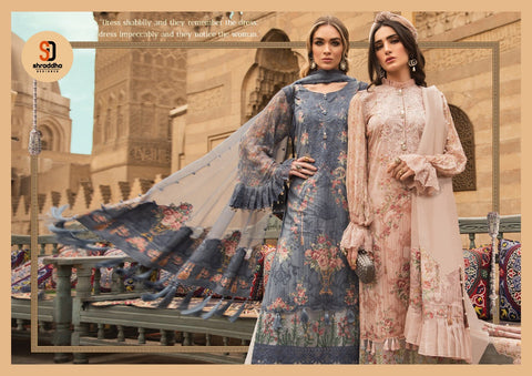 Shraddha Designer Mariya B Heavy Embroidered Pakistani Cotton Suits
