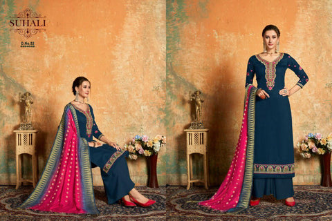 Suhali Presents Maya Jam Cotton Heavy Embroidery Work Fancy Designer Salwer Suits