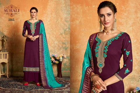 Suhali Presents Maya Jam Cotton Heavy Embroidery Work Fancy Designer Salwer Suits