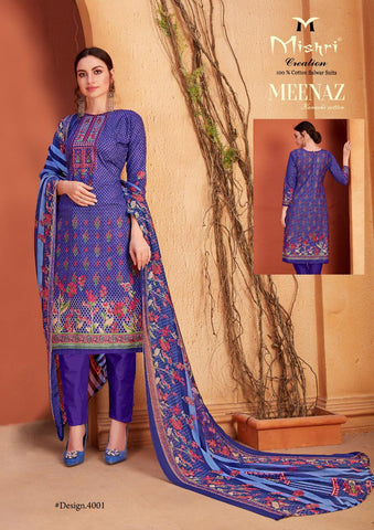 Mishri Meenaz Vol 4 Pure Cotton Printed Designer Salwar Suit
