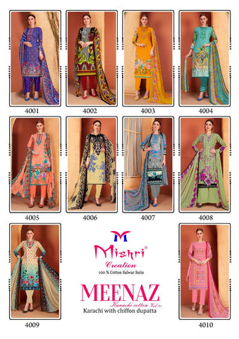 Mishri Meenaz Vol 4 Pure Cotton Printed Designer Salwar Suit