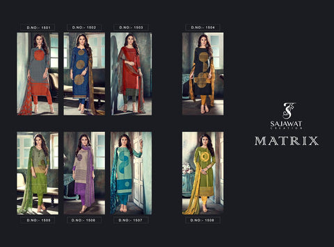 Sajawat Creation Launched Metrix Upada Silk Printed Fancy Designer Salwar Suits