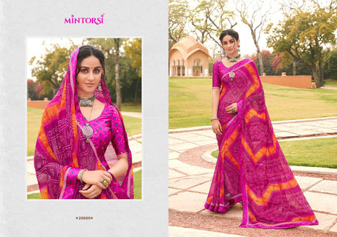 Mintorsi Gungun Designer Bandhej Fancy Saree Collection