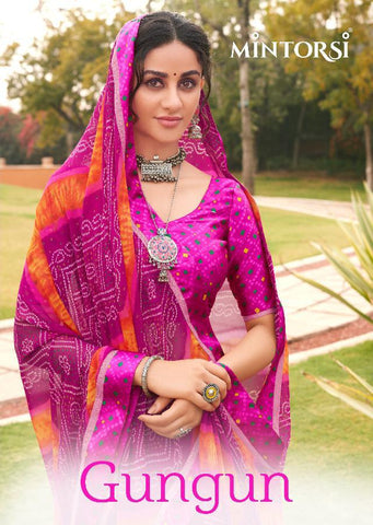 Mintorsi Presents Gungun Satin Fancy Designer Sarees Collection