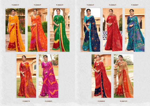 Mintorsi Gungun Designer Bandhej Fancy Saree Collection