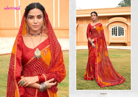 Mintorsi Gungun Designer Bandhej Fancy Saree Collection