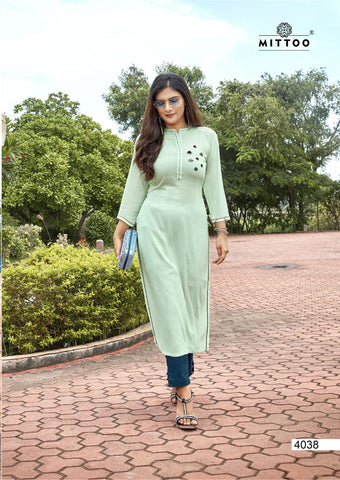 Mitto Presents Mohini Vol 2 Rayon Fancy Designer Kurtis And Pants